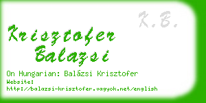 krisztofer balazsi business card