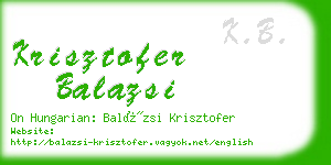 krisztofer balazsi business card